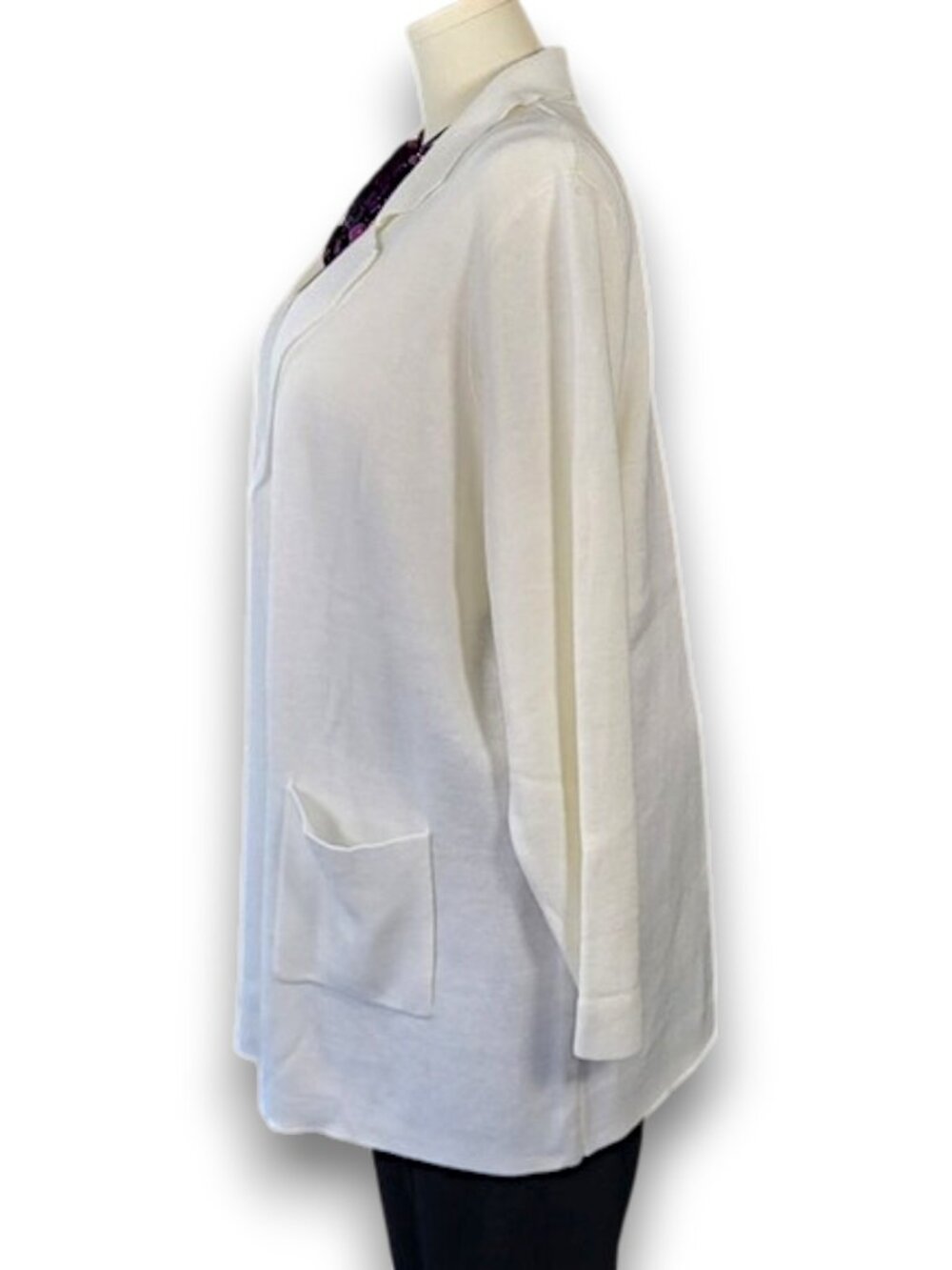 Investments II Ivory Open Front Sweater Jacket - Plus Size 2X NWT - Picture 5 of 9
